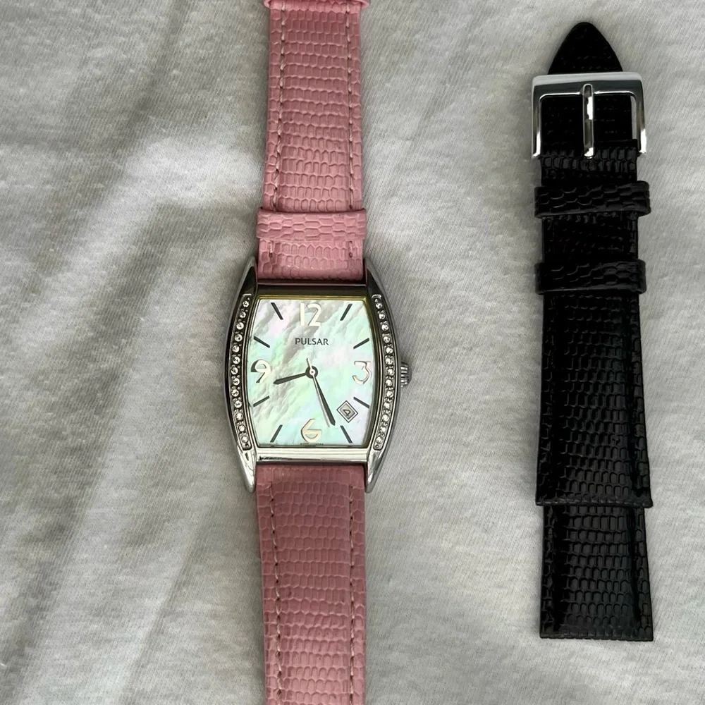 Vintage Swarovski Pulsar Mother of Pearl Watch VX32-X310